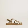 Sandalias Maxime Junior en cuero dorado
