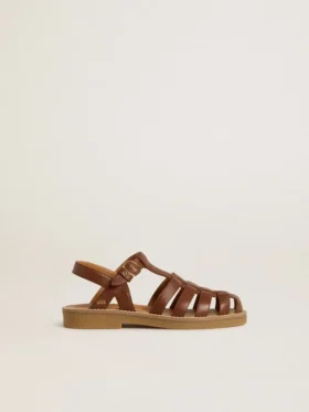 Sandalias Maxime Junior en cuero marrón