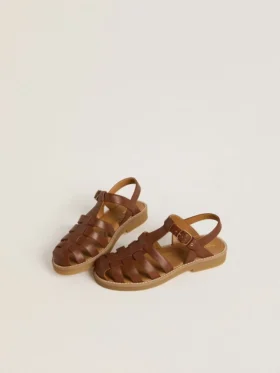 Sandalias Maxime Junior en cuero marrón