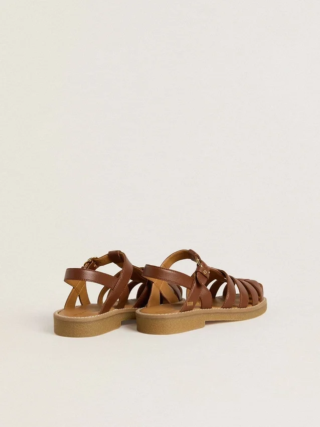 Sandalias Maxime Junior en cuero marrón