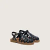 Sandalias Maxime para niños en cuero azul marino