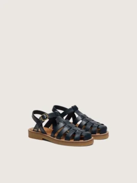 Sandalias Maxime para niños en cuero azul marino