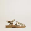 Sandalias Maxime Young en cuero dorado