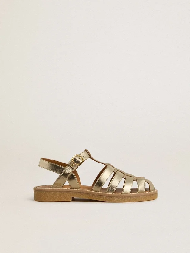 Sandalias Maxime Young en cuero dorado
