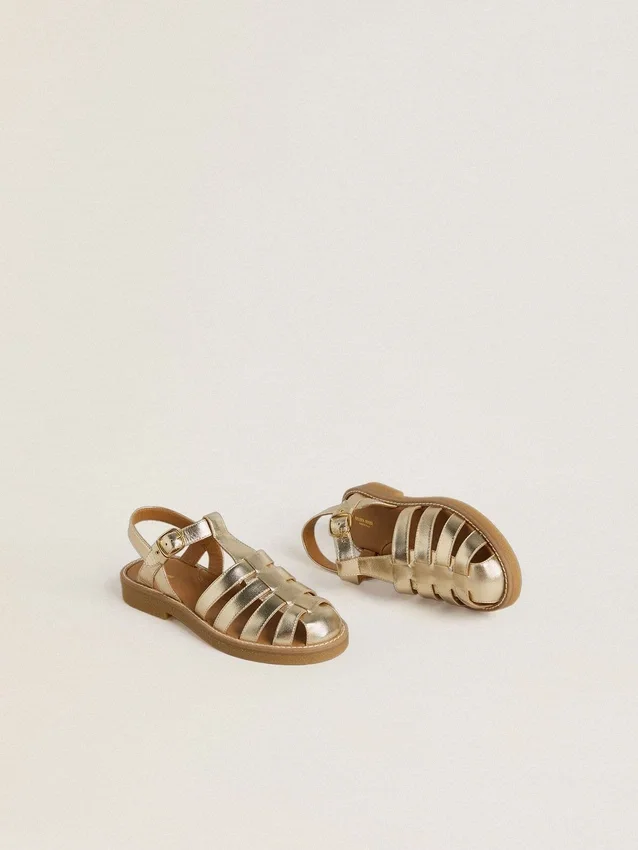 Sandalias Maxime Young en cuero dorado