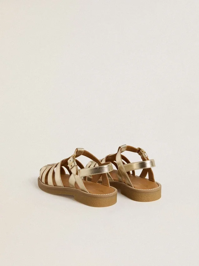 Sandalias Maxime Young en cuero dorado