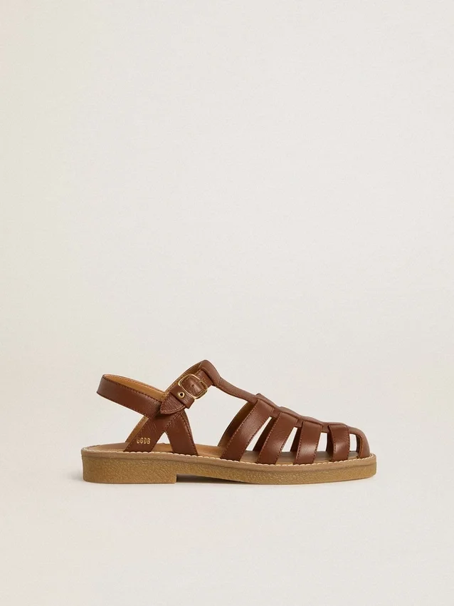 Sandalias Maxime Young en cuero marrón