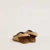 Sandalias Noa Junior en rafia beige y cuero marrón