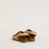 Sandalias Noa Young en rafia beige y cuero marrón