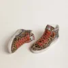 Sandalias Slide LTD para mujer en piel de potro con estampado de leopardo, estrella de cuero metalizado y detalles brillantes