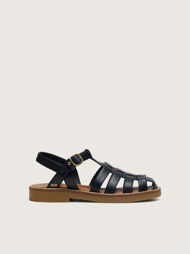 Sandalias Young Maxime de cuero azul marino