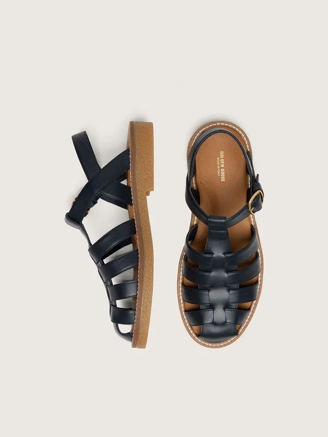 Sandalias Young Maxime de cuero azul marino