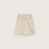 Shorts a rayas para niños en color crudo, beige y gris