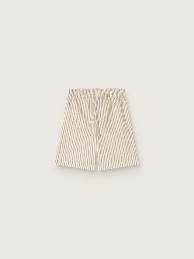 Shorts a rayas para niños en color crudo, beige y gris