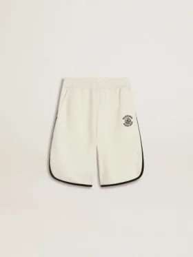 Shorts blancos para niños con logotipo bordado