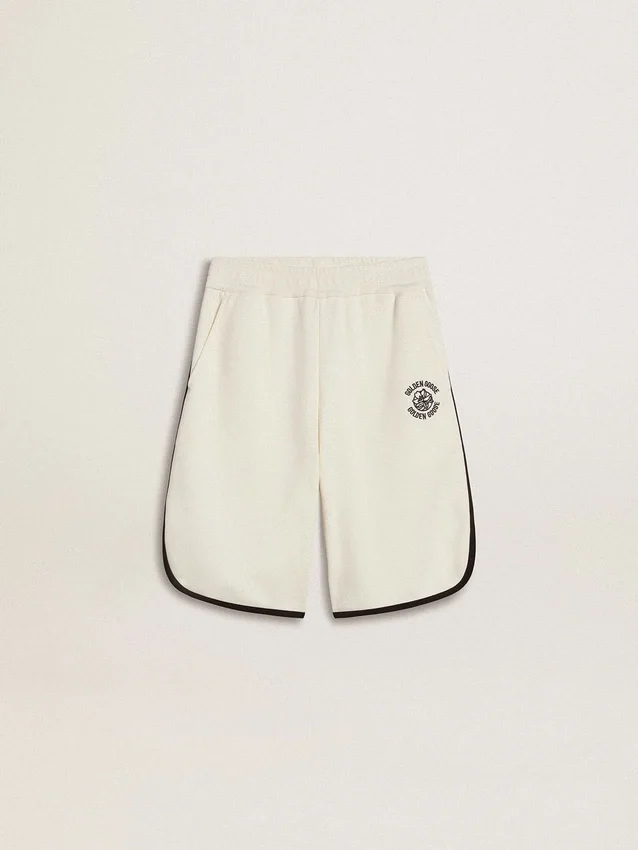 Shorts blancos para niños con logotipo bordado