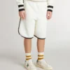 Shorts blancos para niños con logotipo bordado
