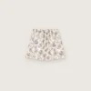 Shorts de mujer en popelín de algodón blanco y negro con estampado floral