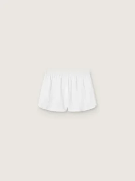 Shorts deportivos blancos de doble capa para mujer