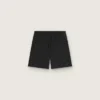 Shorts deportivos negros de doble capa para hombre