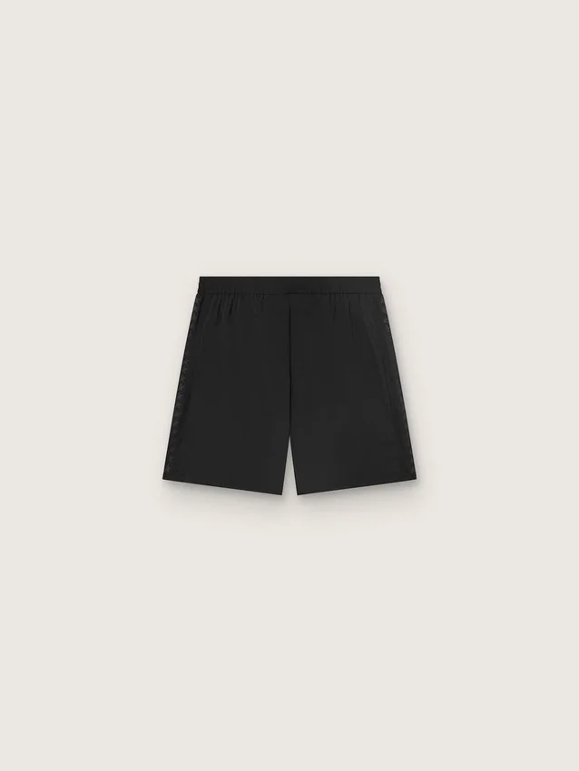 Shorts deportivos negros de doble capa para hombre
