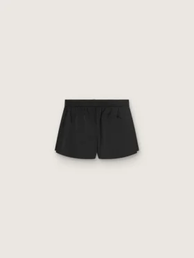 Shorts deportivos negros de doble capa para mujer