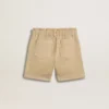 Shorts para niñas color arena con logotipo bordado