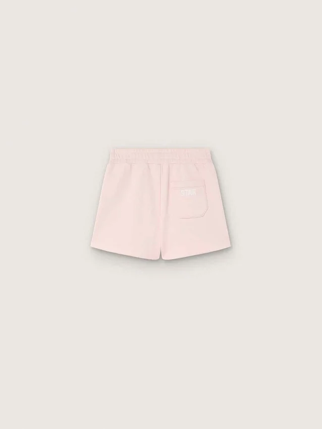 Shorts para niñas «Star» de algodón rosa con parche y logotipo