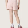 Shorts para niñas «Star» de algodón rosa con parche y logotipo