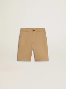 Shorts para niños de algodón beige