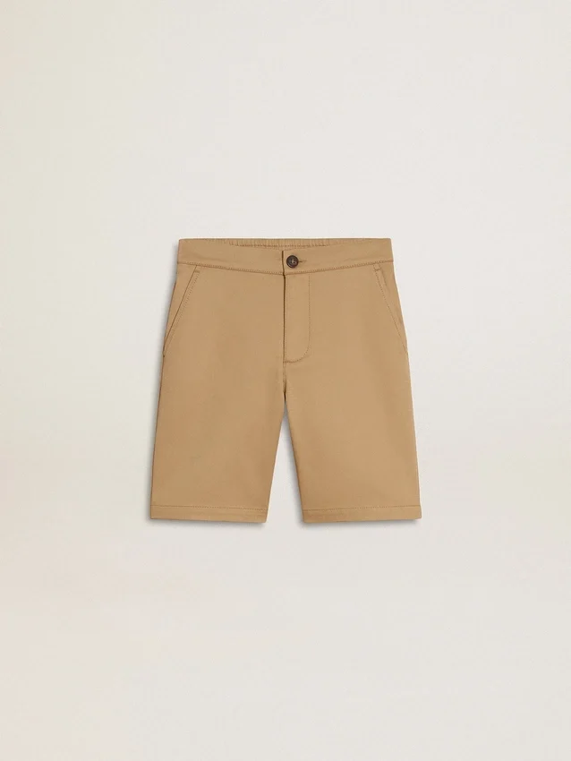 Shorts para niños de algodón beige