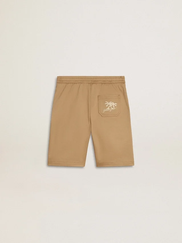 Shorts para niños de algodón beige