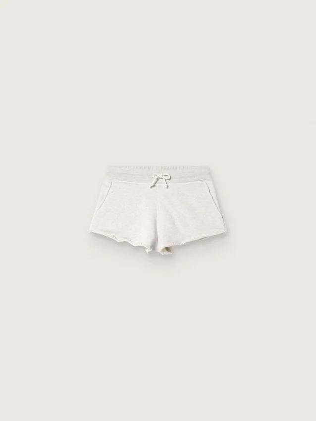 Shorts Star para mujer en felpa gris jaspeada