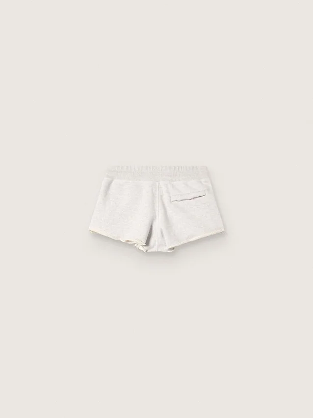 Shorts Star para mujer en felpa gris jaspeada