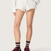 Shorts Star para mujer en felpa gris jaspeada