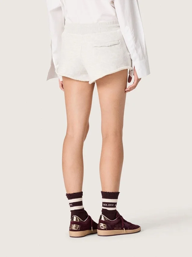 Shorts Star para mujer en felpa gris jaspeada
