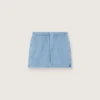 Shorts unisex de sarga de algodón azul claro
