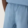 Shorts unisex de sarga de algodón azul claro