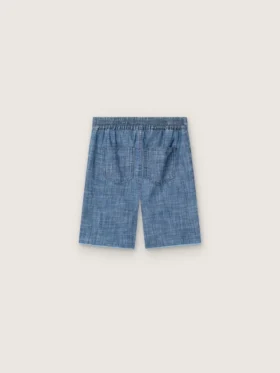 Shorts unisex Journey de cambray de algodón azul claro con logotipo bordado