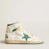 Sky-Star en cuero blanco con estrella de cuero verde