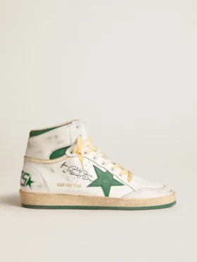 Sky-Star en cuero blanco con estrella de cuero verde