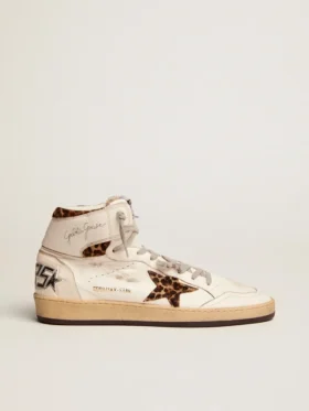 Sky-Star para mujer con firma e inserciones de piel de potro con estampado de leopardo