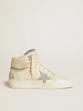 Sky-Star para mujer en cuero con estrella de cuero azul claro y lengüeta blanca en el talón