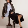 Sky-Star para mujer en napa negra con estrella blanca