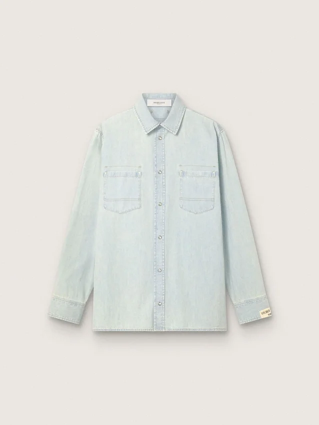 Sobrecamiseta para hombre en denim azul claro