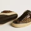 Soul Star en piel de potro con estampado de leopardo, con lengüeta del talón e inserciones de cuero napa negro