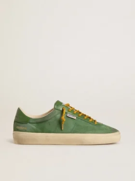Soul Star para hombre en gamuza verde con lengüeta del talón de cuero verde