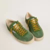 Soul Star para hombre en gamuza verde con lengüeta del talón de cuero verde