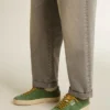 Soul Star para hombre en gamuza verde con lengüeta del talón de cuero verde