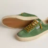 Soul Star para hombre en gamuza verde con lengüeta del talón de cuero verde